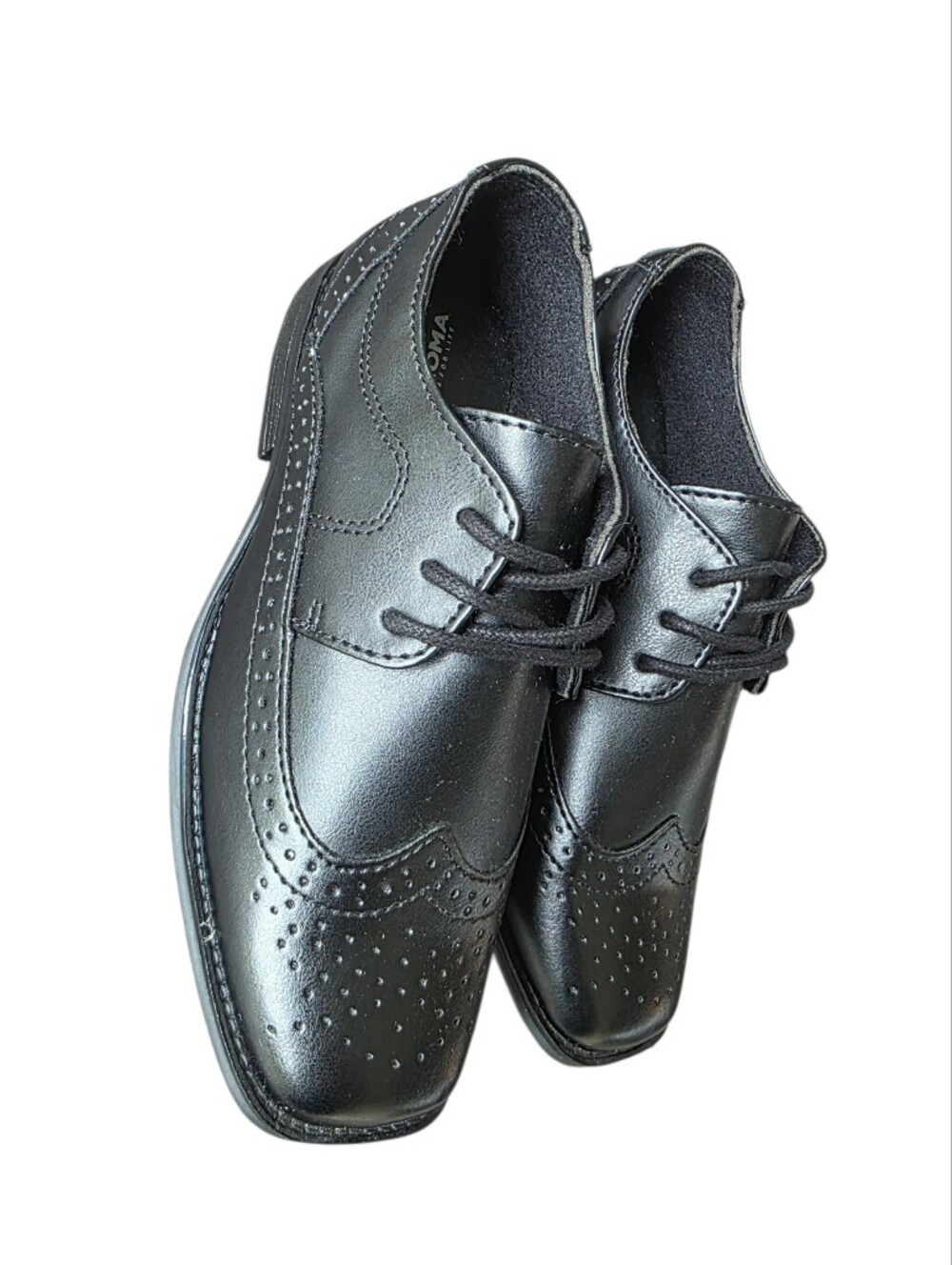Boys Sonoma Black Dress Shoes Size 1 Laced Formal Loafers NWOT